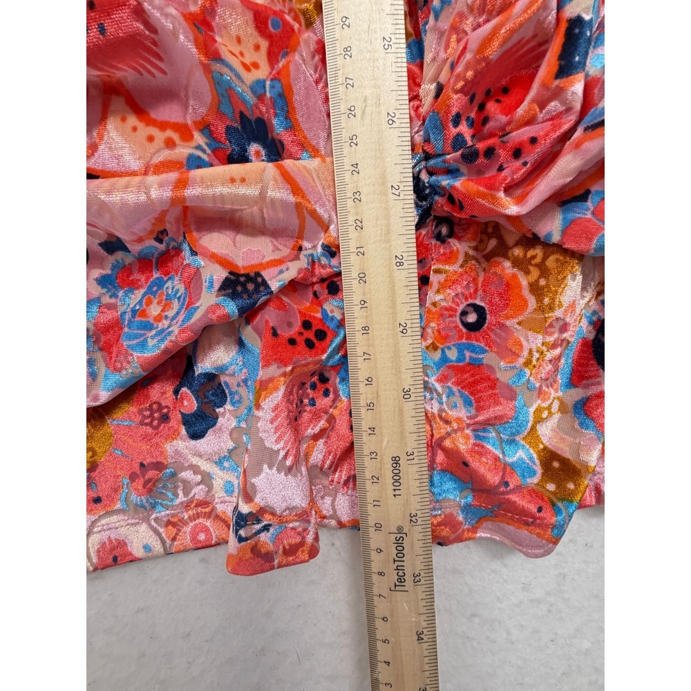 Free People Della Velvet Mini Dress Pink Floral Open Back Tea Party S NWOT New - Picture 7 of 8